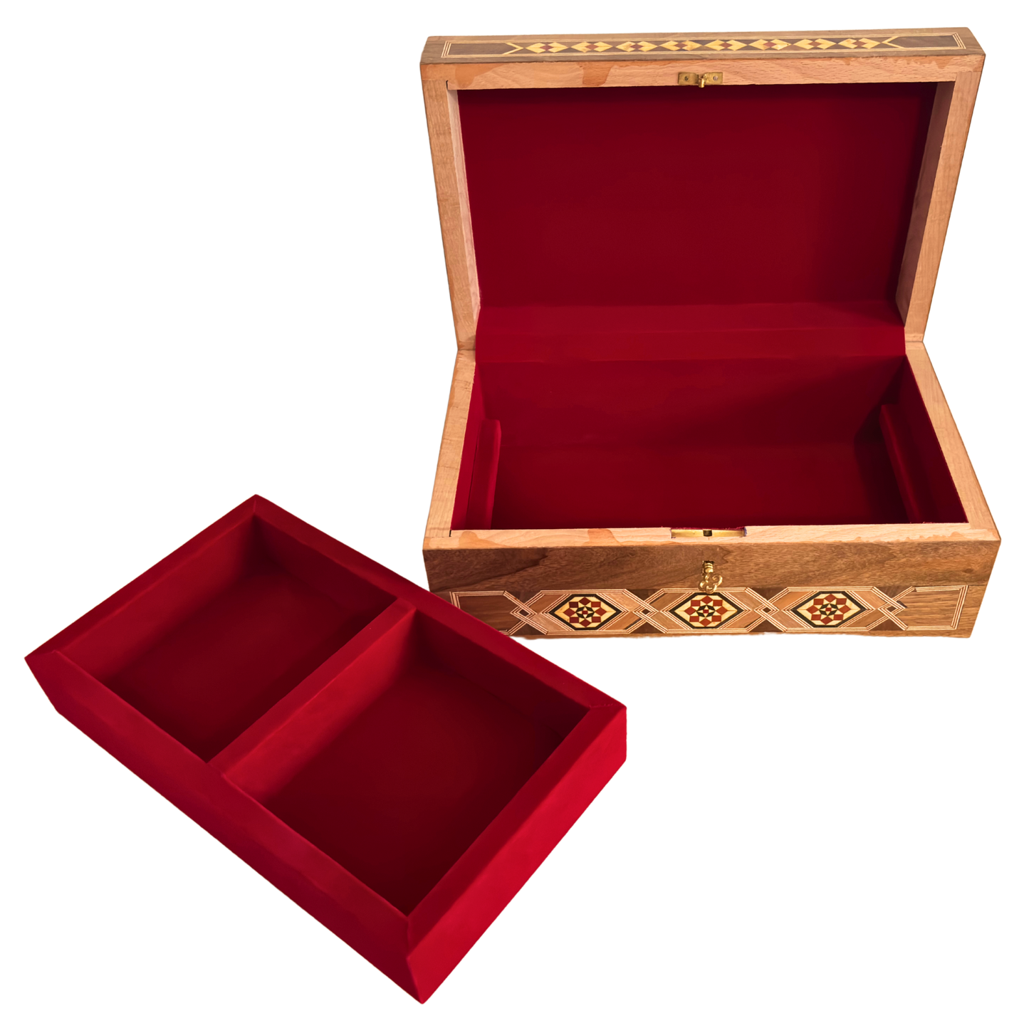 Damascene Mosaic Jewelry Box with Lock – Handcrafted Masterpiece