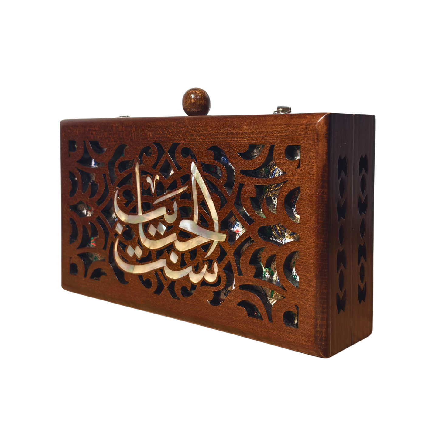 Mother – Luxury Damascene Clutch with Mother of Pearl & Brocade Interior