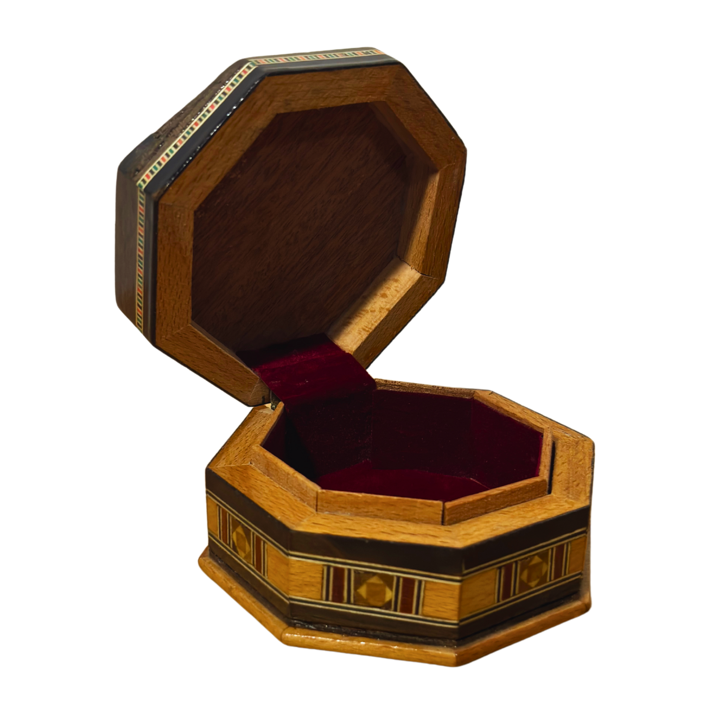 Handcrafted Mosaic Box – Traditional Damascus Art & Velvet Interior