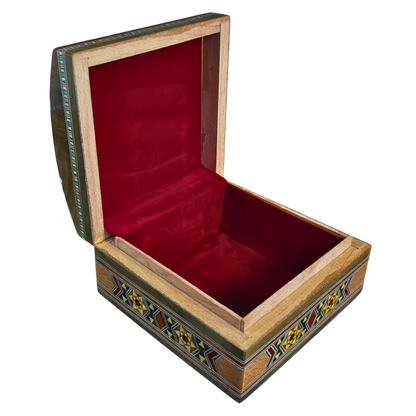 Elegant Damascene Mosaic Box – Mother of Pearl & Velvet
