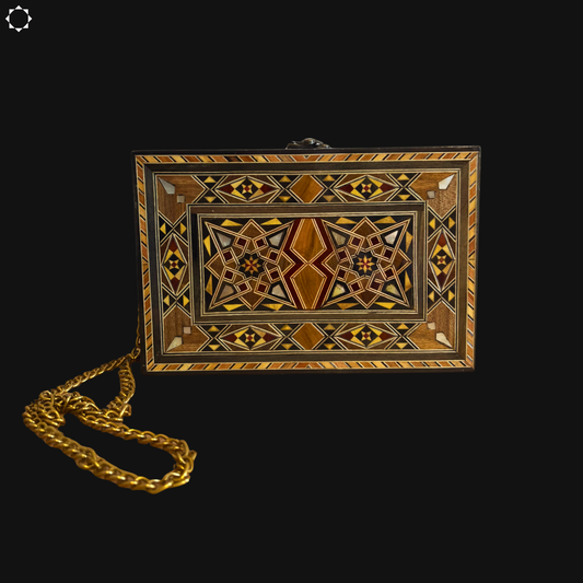 Bolsa Damasquina com Madrepérola – Elegância Oriental Feita à Mão