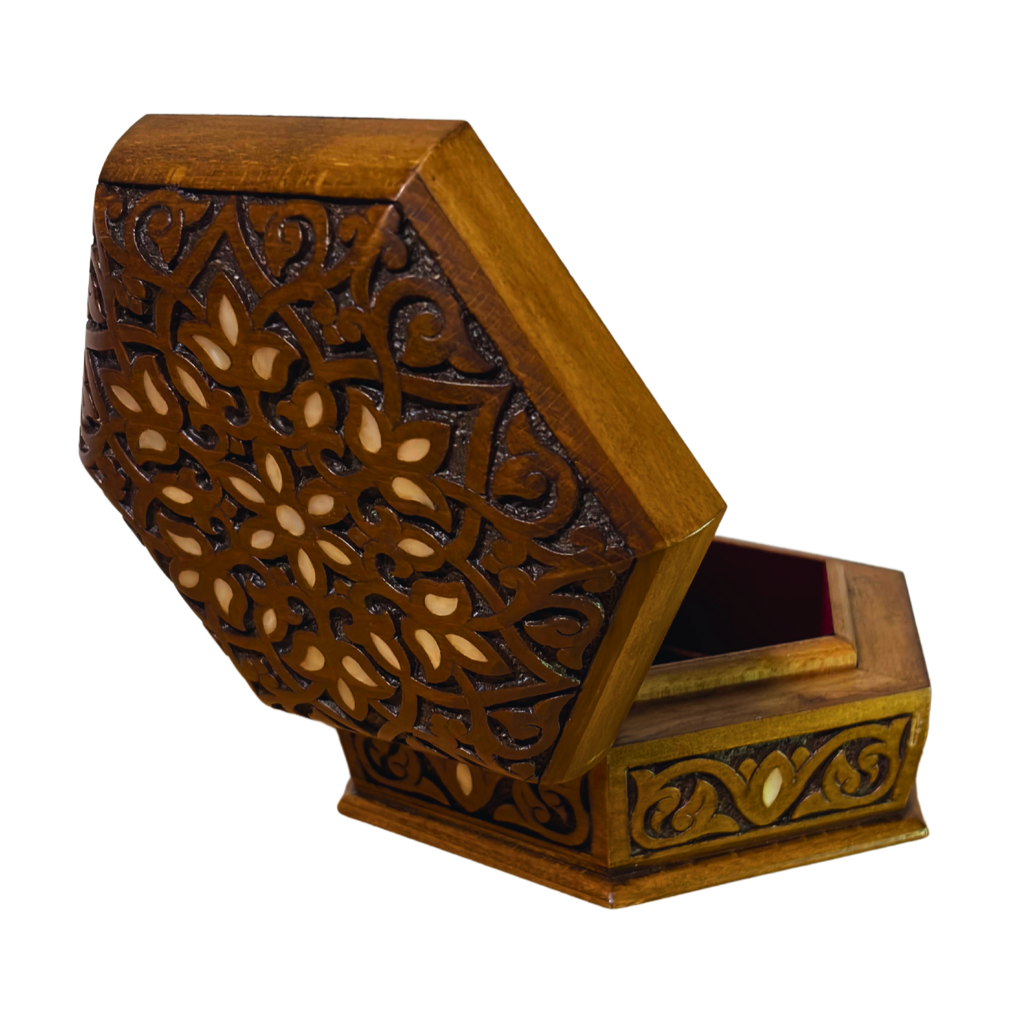 El Oyma Lüks Şam Kutusu – Sedef & Kadife Zarafeti