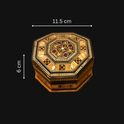 Handcrafted Mosaic Box – Traditional Damascus Art & Velvet Interior