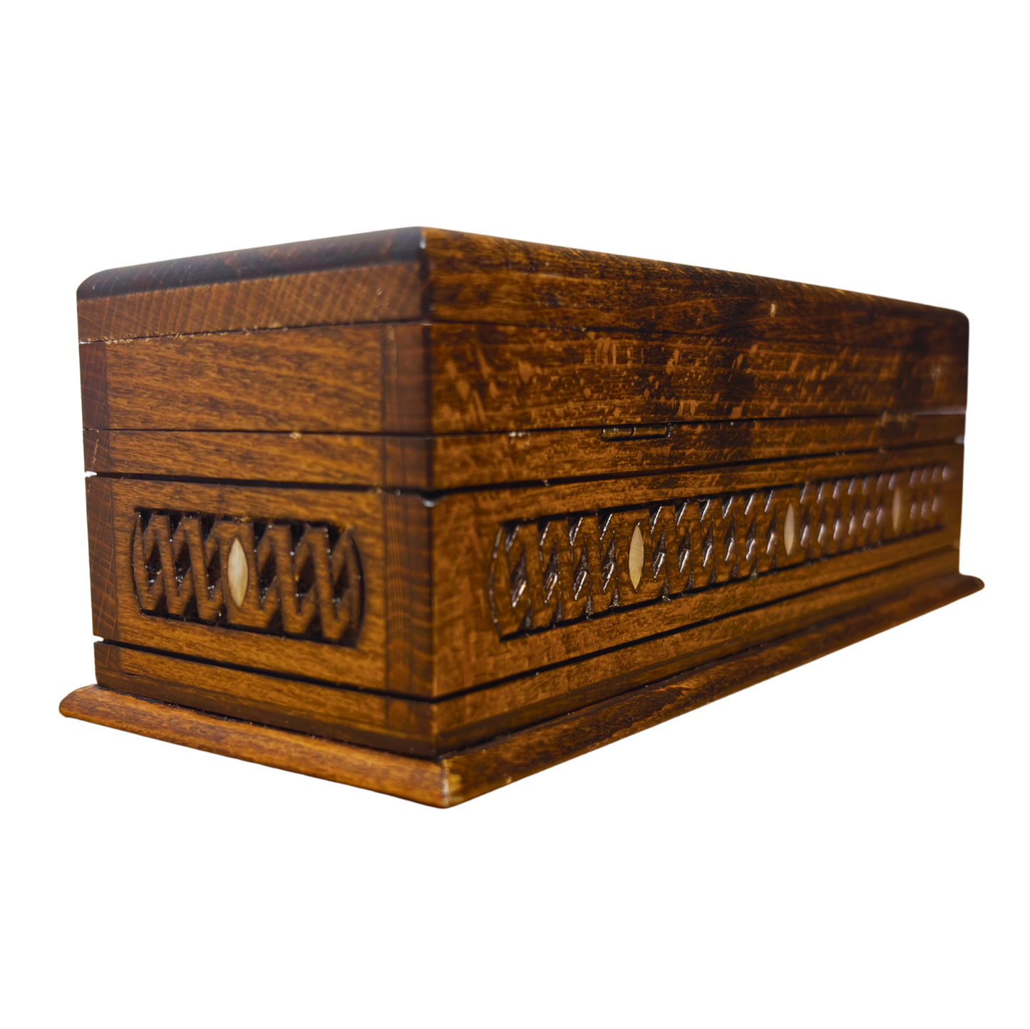 Luksusowa Ręcznie Rzeźbiona Szkatułka z Damaszku – Masa Perłowa & Aksamit