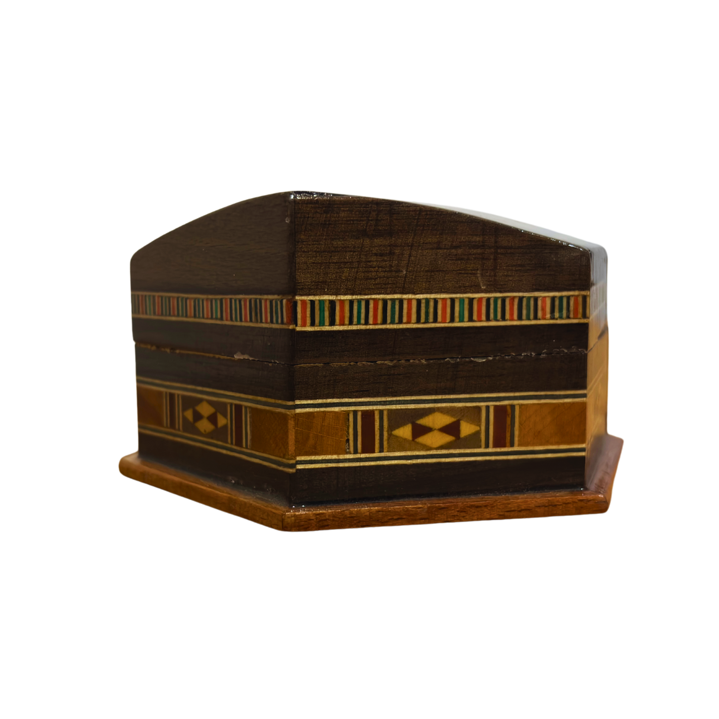 Handgefertigte Mosaik-Schatulle aus Damaskus – Holzkunst & Samt