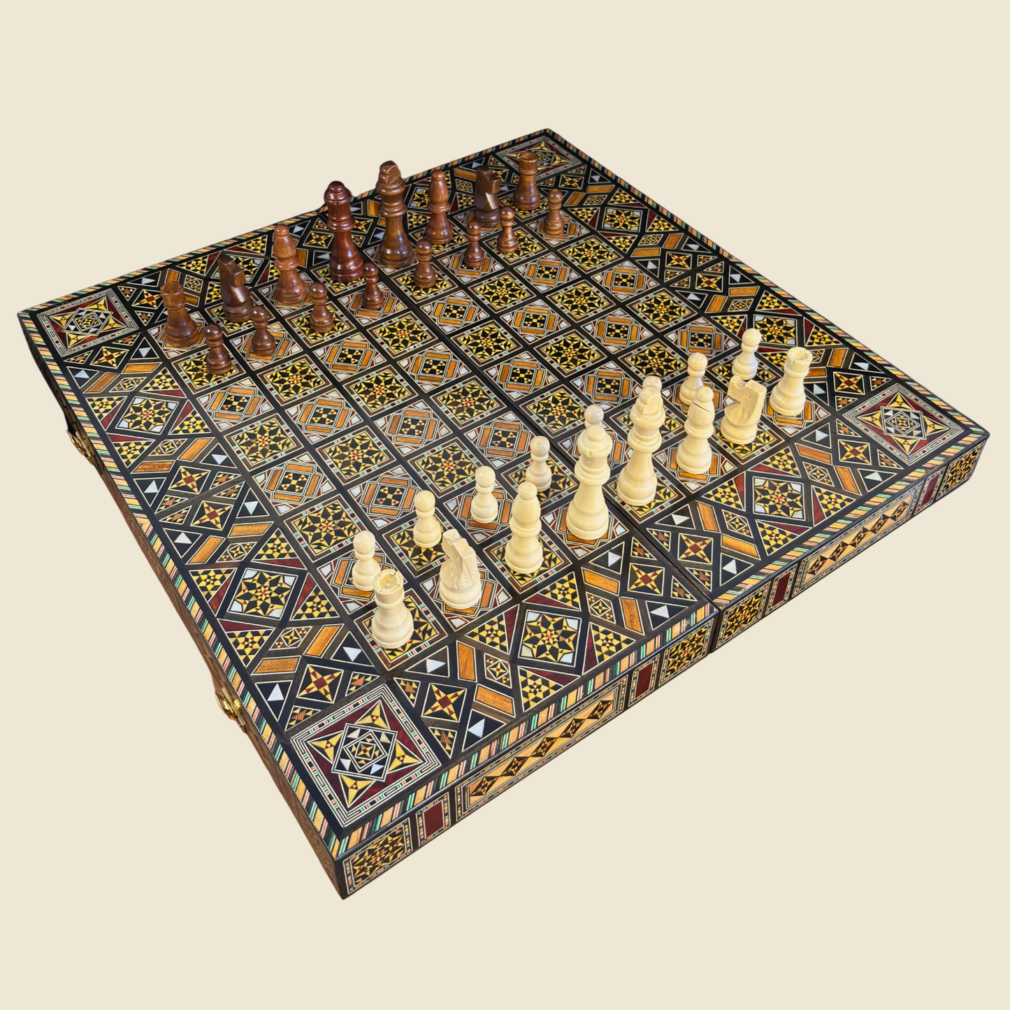 Juego de Ajedrez y Backgammon de Lujo – Arte Damasceno y Nácar