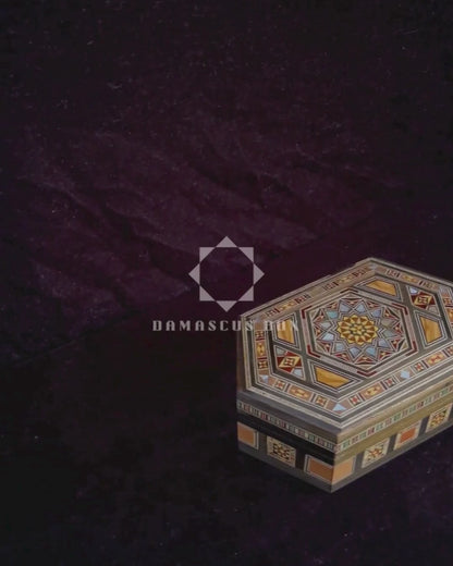 Refined Damascene Mosaic Box – Mother of Pearl & Velvet