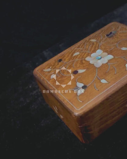 Handcrafted Damascene Luxury Box – Mother of Pearl & Velvet Elegance